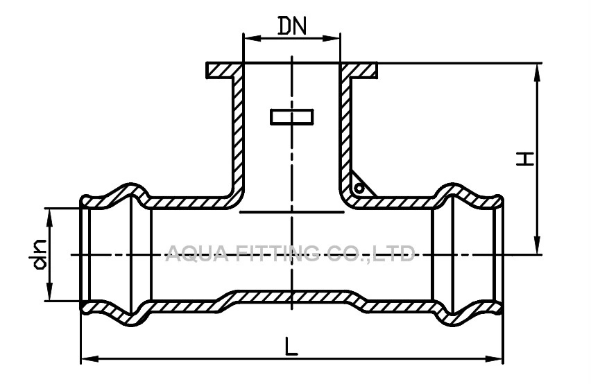 ISO2531 Double Socket Tee with Loose Flange Branch Ductile Iron Pipe Fitting En545